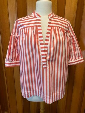 NWT ANTHROPOLOGIE Red and White Striped Blouse